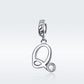 925 Sterling Silver Personalized Letter Pendant For Diy Bracelets & Necklaces Style - Q