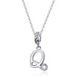 925 Sterling Silver Personalized Letter Pendant For Diy Bracelets & Necklaces Style - Q