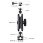 25Mm Ballhead Car Seat Mount For Action Cameras With Phone Clamp And Anti-Lost Case