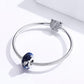 925 Sterling Silver Blue Glass Bead Pendant With Starry Sky Design