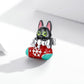 925 Sterling Silver Christmas Sock Cat Beads For Diy Bracelets & Necklaces