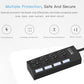4-Port Usb Hub With High Speed 2.0 Splitter And On / Off Switch