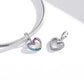 925 Sterling Silver Rainbow Heart Pendant For Diy Bracelets & Necklaces