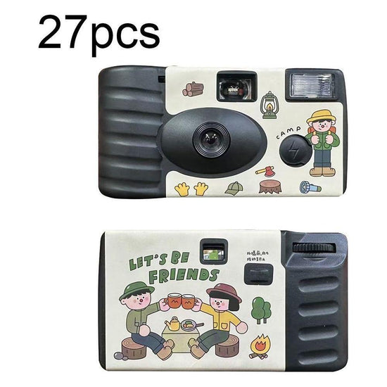 27 Retro Film Camera Stickers - Waterproof Cartoon Design