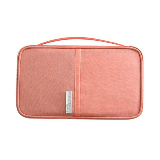 Waterproof Travel Document Bag Black Large - Orange Pink Small
