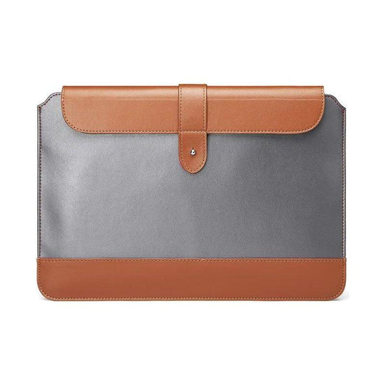 14-15.4 Inch Microfiber Notebook Liner Bag - Horizontal Gray & Brown
