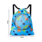 Blue Waterproof Drawstring Beach Bag L Size For Kids Wet & Dry Separation Shoulder Strap - Grey S