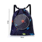 Blue Waterproof Drawstring Beach Bag L Size For Kids Wet & Dry Separation Shoulder Strap - Grey S