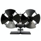 8-blade Double Head Heat Powered Stove Fan - Aluminum