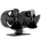 8-blade Double Head Heat Powered Stove Fan - Aluminum