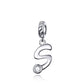 925 Sterling Silver Personalized Letter Pendant For Diy Bracelets And Necklaces Style - S