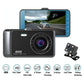 Hd 1080P Dual Camera Car Recorder With 4 Ips Screen And 170 Degree Wide Angle