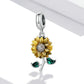 925 Sterling Silver Sunflower Pendant For Bracelet / Necklace