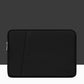 Midnight Black Leather Laptop Bag - Double-Layer - 11 / 12 Inch