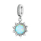 925 Sterling Silver Opal Sun Pendant For Diy Bracelets & Necklaces