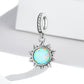 925 Sterling Silver Opal Sun Pendant For Diy Bracelets & Necklaces