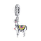925 Sterling Silver Adorable Alpaca Pendant For Diy Bracelets & Necklaces