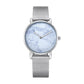 Stylish Women Quartz Watch With Stainless Steel Band - Round Dial Silver Alloy Case