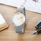 Stylish Women Quartz Watch With Stainless Steel Band - Round Dial Silver Alloy Case