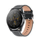 Waterproof Leather Smartwatch With Colour Display - Black