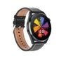 Waterproof Leather Smartwatch With Colour Display - Black