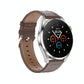 Waterproof Leather Smartwatch With Colour Display - Black