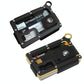 Adjustable Snap Button Wallet Aluminum Alloy & Leather - Black
