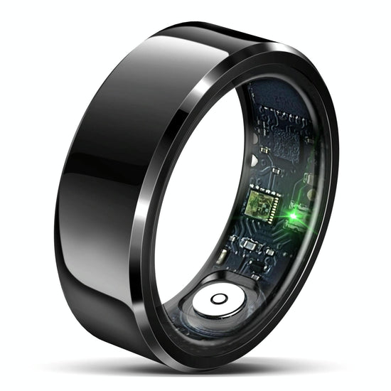 Smart Ring With Heart Rate Blood Oxygen And Sleep Monitoring - Size 11 - Black