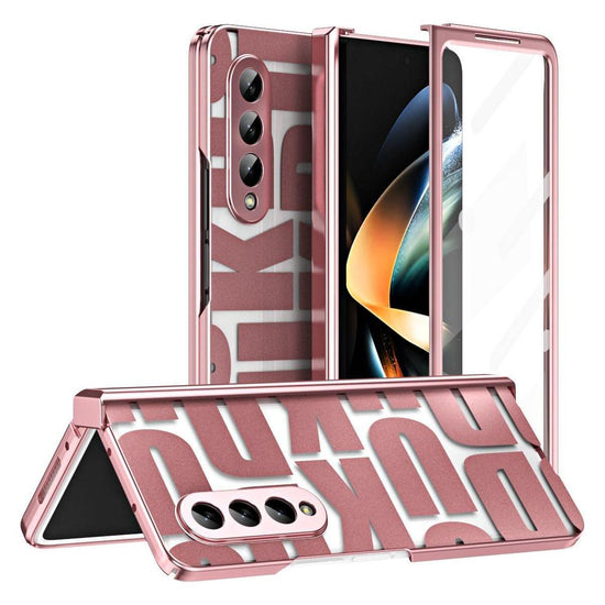 Foldable Electroplated Phone Case For Samsung Galaxy Z Fold 4 5G With Hinge