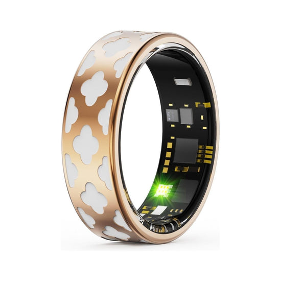 Smart Ring With Heart Rate Blood Oxygen Sleep Monitoring - Multiple Sports Modes - Rose Gold - Size 13