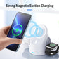 3 In 1 Magnetic Wireless Charging Bracket For Smartphone Iwatch Airpods - Black
