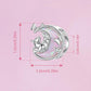 925 Sterling Silver Opal Moon Cat Pendant In Plating
