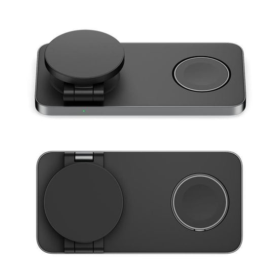 3 In 1 Magnetic Wireless Charging Dock For Apple Devices - Black