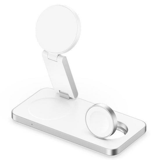 3 In 1 Magnetic Wireless Charging Dock For Apple Devices - Black