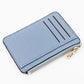 Multi Slot Zipper Card Holder Large Capacity Ultra Thin Coin Purse - Black