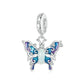 925 Sterling Silver Platinum Plated Luminous Butterfly Pendant
