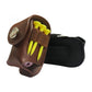 Leather Golf Ball Waist Pouch - Portable Tee Bag For Sports - Black