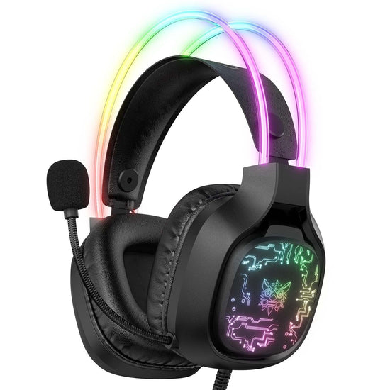 Colourful Light Gaming Headset With Mic 1.8M Cable - Black