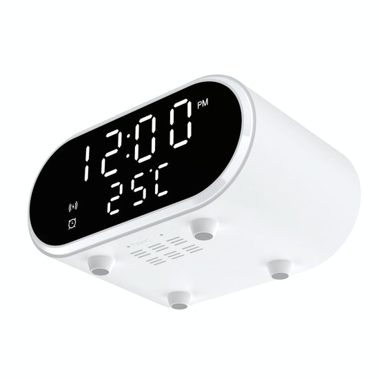 15W Wireless Charger With Mirror & Clock - Black