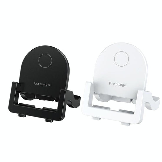 15W Vertical Wireless Fast Charger With Phone Holder - Black