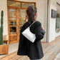 Small Square Stone Pattern Shoulder Bag For Women - White