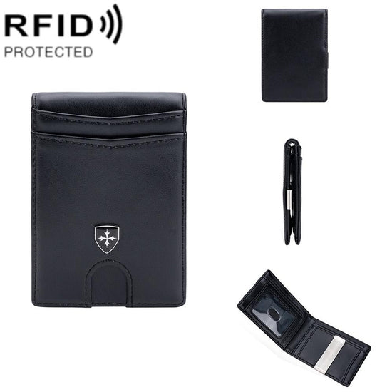 Secure Multi-card Wallet with Rfid Protection - Black