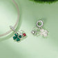 925 Sterling Silver Four Leaf Clover Ladybug Pendant In