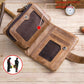 Men Vertical Cowhide Wallet with Rfid Blocking - Coffee
