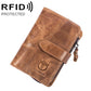 Men Vertical Cowhide Wallet with Rfid Blocking - Coffee