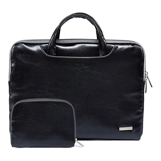 11.6 Inch Simple Business Laptop Bag With Liner - Ls-116 - Pu Black