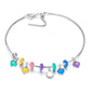 925 Sterling Silver Heart Pendant For Diy Bracelets & Necklaces - Blue