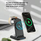 3 In 1 Magnetic Wireless Charger Stand - Black