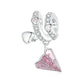 925 Sterling Silver Paper Airplane Love Letter Pendant