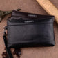 Large Capacity Casual Clutch Wallet with Zipper Closure - Black